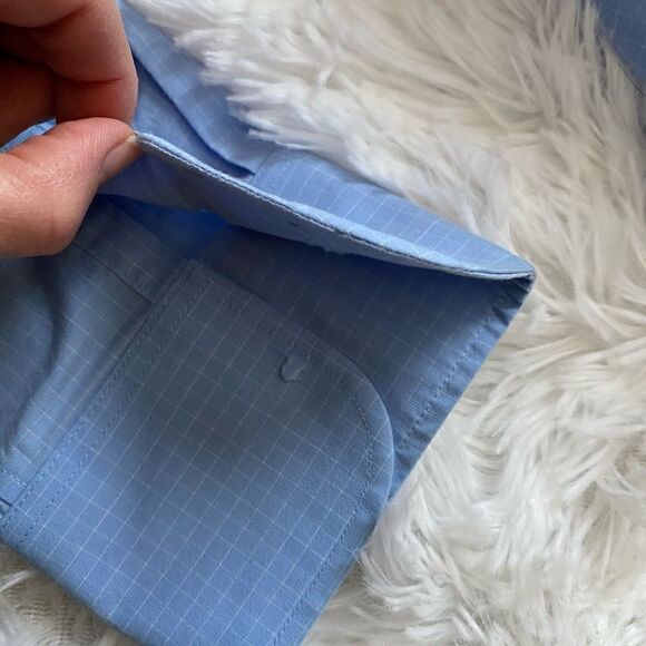 J. Crew Flex Wrinkle Free Button Down Dress Shirt Blue Mens Size Medium - Picture 8 of 8